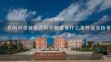在四川省就读高职学校需要什么条件或资格要求吗？