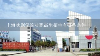 上海戏剧学院对职高生招生有哪些条件
