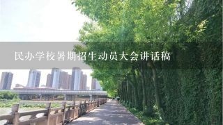 民办学校暑期招生动员大会讲话稿