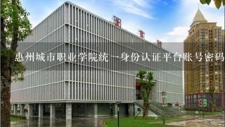 惠州城市职业学院统一身份认证平台账号密码