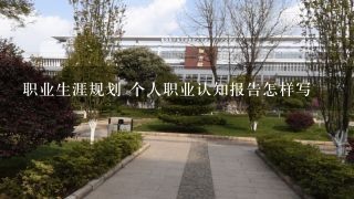 职业生涯规划 个人职业认知报告怎样写