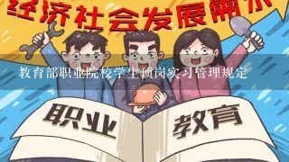 教育部职业院校学生顶岗实习管理规定