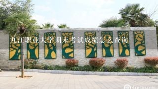 九江职业大学期末考试成绩怎么查询