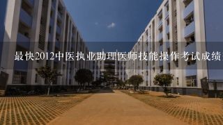 最快2012中医执业助理医师技能操作考试成绩查询需要多久