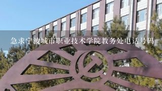 急求宁波城市职业技术学院教务处电话号码