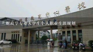 财政学专业大学生个人职业生涯规划