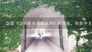 急需《会计职业基础实训》的答案，程淮中主编，哪位大神有?????谢谢了!