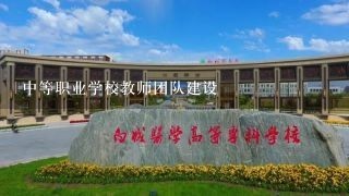 中等职业学校教师团队建设