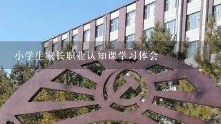 小学生家长职业认知课学习体会