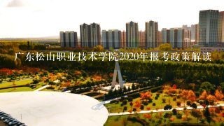 广东松山职业技术学院2020年报考政策解读