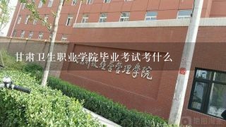 甘肃卫生职业学院毕业考试考什么