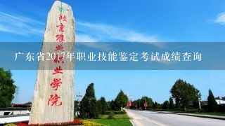 广东省2017年职业技能鉴定考试成绩查询