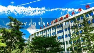 河南省中牟县有几所大学 分别叫什么？