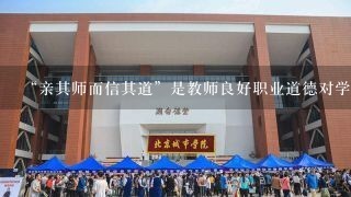 “亲其师而信其道”是教师良好职业道德对学生品德形成催化和激励作用的写照。