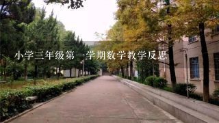 小学三年级第一学期数学教学反思