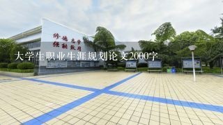 大学生职业生涯规划论文2000字