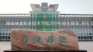 湖南城建职业技术学院2019年招生简章,招生专业