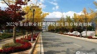 2022年泰山职业技术学院招生简章师资如何