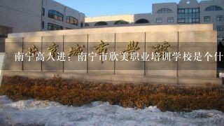 南宁高人进：南宁市欣美职业培训学校是个什么学校？？