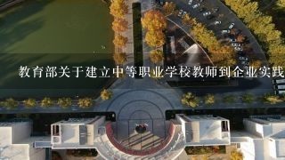 教育部关于建立中等职业学校教师到企业实践制度的意见的主要内容