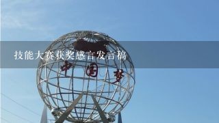 技能大赛获奖感言发言稿