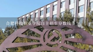 合肥科技职业学院自主招生分数线多少