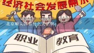 北京顺义区有什么大学啊