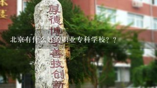 北京有什么好的职业专科学校？？