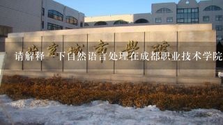 请解释一下自然语言处理在成都职业技术学院的课程内容?