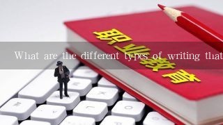 What are the different types of writing that are used in a college essay?
